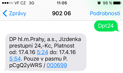 SMS jízdenka SMS jízdenka