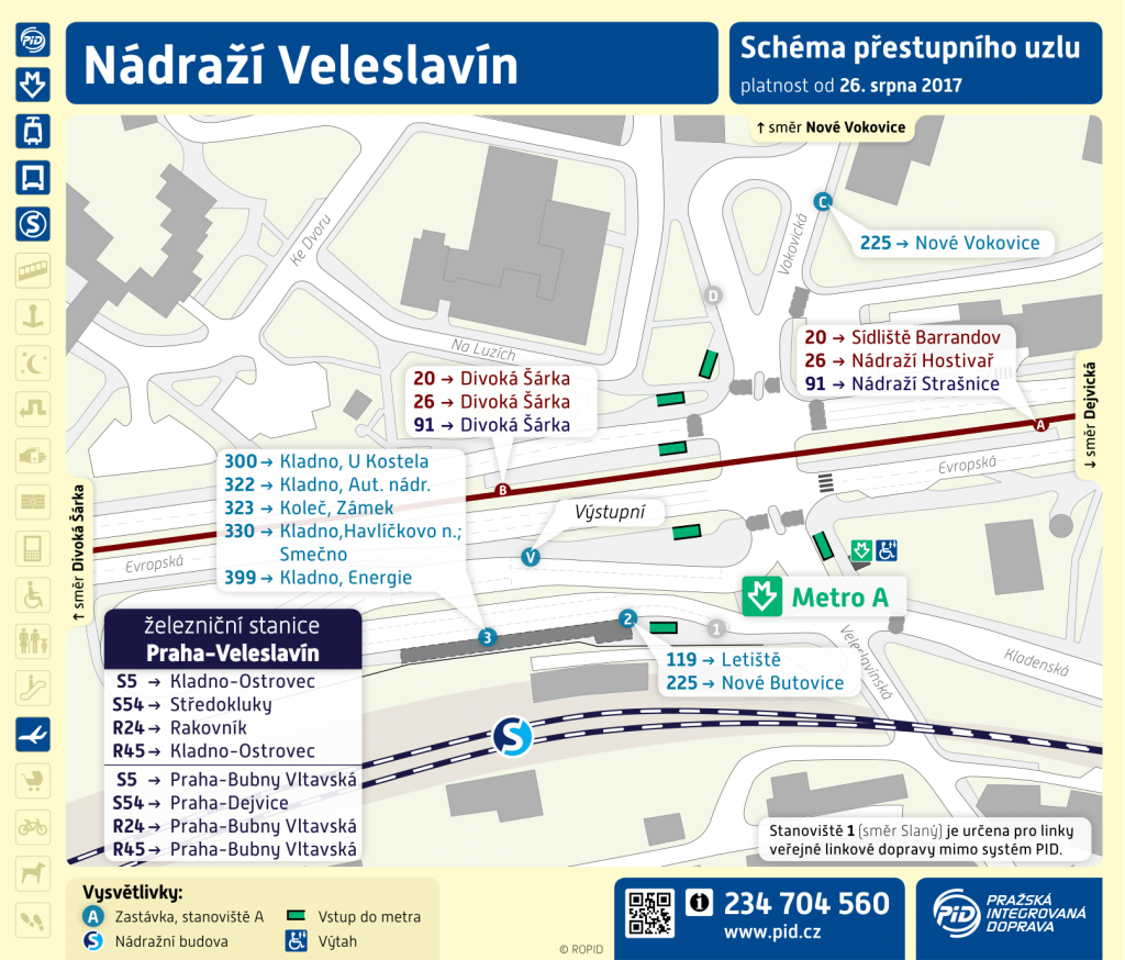 Schéma terminálu Nádraží Veleslavín
