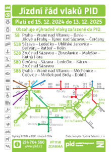 Kartičkový jízdní řád 2025 (světle zelený, 210)